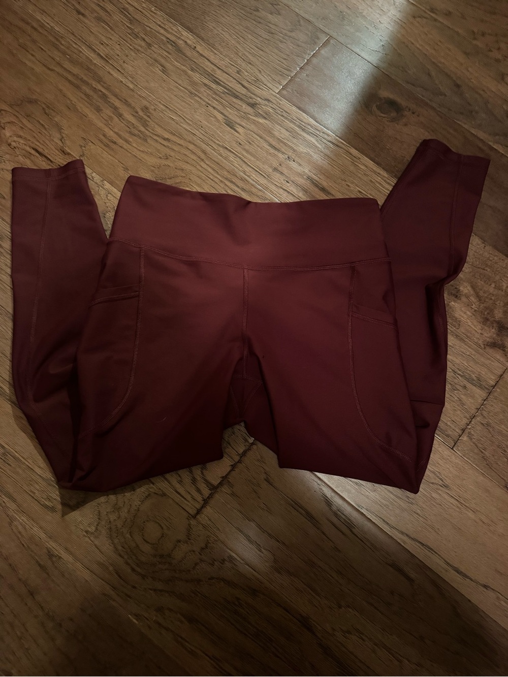 Old Navy Wine High-Waist Leggings with Side Pockets